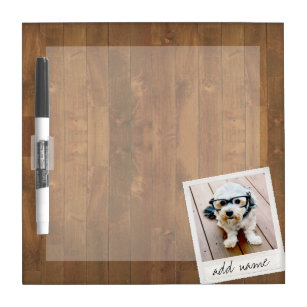 Rustic Photo Frame with Square Instagram and Wood Dry Erase Board