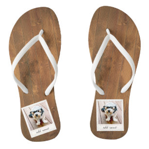 Rustic Photo Frame with Square Instagram and Wood Flip Flops