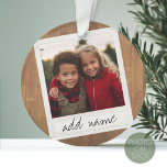 Rustic Photo Frame with Square Instagram and Wood Ornament<br><div class="desc">A vintage and trendy design with a retro picture border that you can add your favourite selfie or portrait of a friend. Use a square photo to create a unique and personal gift or keep the hipster puppy and make a trendy keepsake. If you need to adjust the pictures, click...</div>