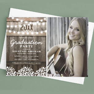 Rustic Photo Graduation Class of 2025 Invitation