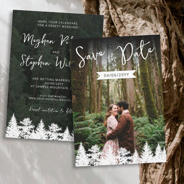 Rustic Photo Template And Fir Tree Shapes Wedding (Creator Uploaded)