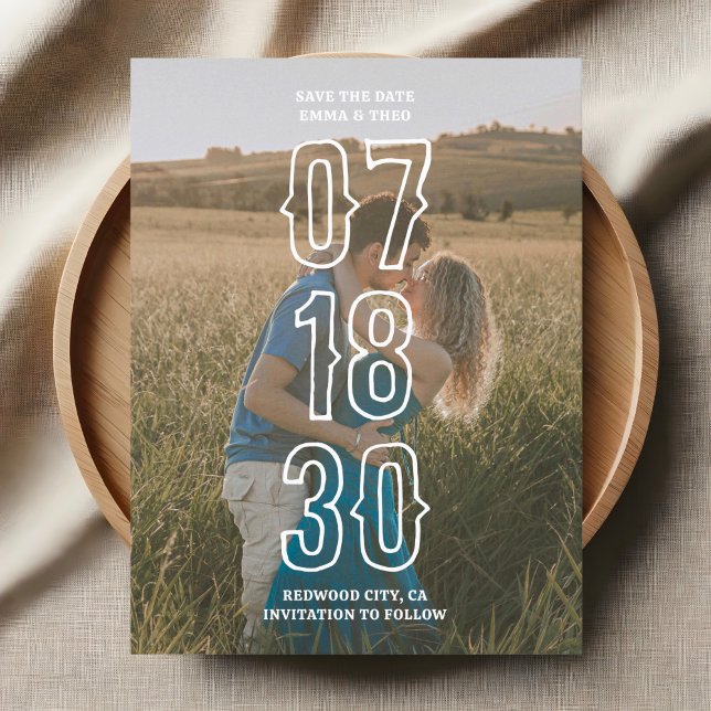 Rustic Photo Wedding Save The Date Postcard (Creator Uploaded)