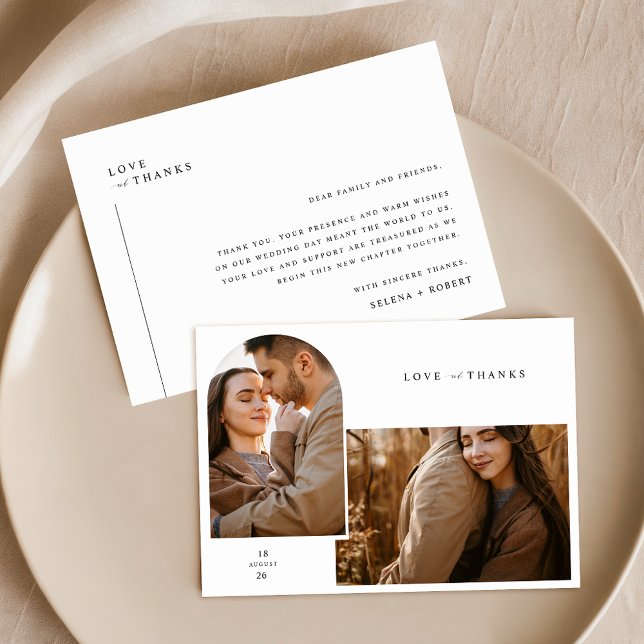 Rustic Photo Wedding Thank You Card With Notes (Creator Uploaded)