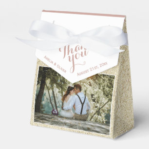 Rustic Photo Wedding Thank you Favor Box