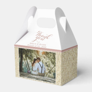 Rustic Photo Wedding Thank you Favor Box