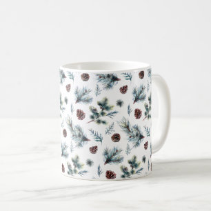 Rustic Pine Branches Pine Cones Coffee Mug