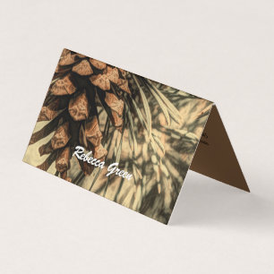 Rustic Pine Cone Design Business Card