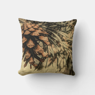 Rustic Pine Cone Design Throw Pillow