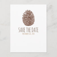 Rustic Pine Cone Elegant Wedding Save The Date