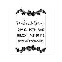 Rustic Pine Cone Family Self-Inking Stamp