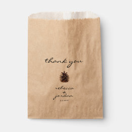 Rustic Pine Cone Thank You Gift Bags