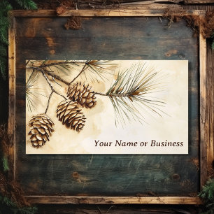 Rustic Pine Cone   Woodland Pine Tree Branch Business Card