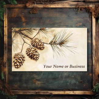 Rustic Pine Cone | Woodland Pine Tree Branch Business Card