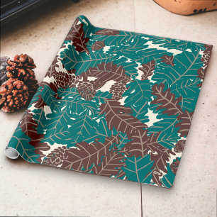Rustic Pine Cones, Acorns and Autumn Leafs Wrapping Paper