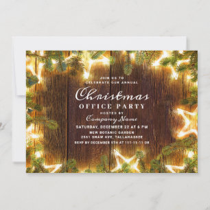 Rustic Pine Cones Corporate Christmas Party Invitation