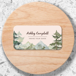 Rustic Pine Forest and Mountain Business Card Name Tag