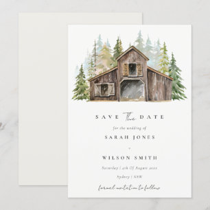 Rustic Pine Forest Barnyard Enregistrer La Carte D