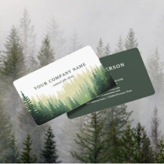 Rustic Pine Forest Logo Business Card