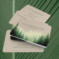Rustic Pine Forest Logo Faux Kraft