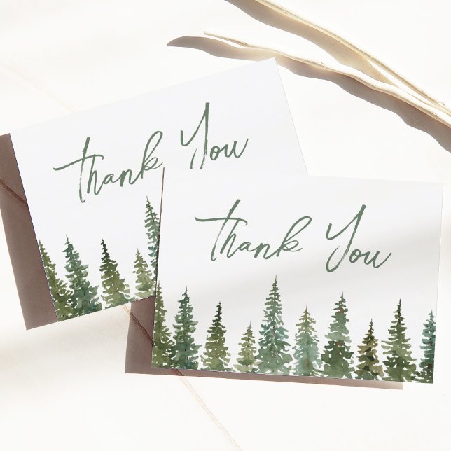 Rustic Pine Forest Thank You Baby Shower Card (Creator Uploaded)