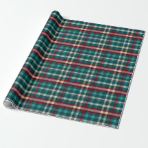 Rustic Pine Green & Wine Red Plaid Chequered