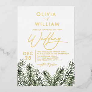 Rustic Pine Greenery Christmas Holiday Wedding