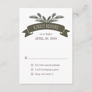 Rustic Pine Needle Response Card