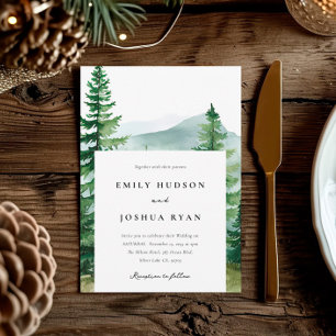 Rustic Pine Tree Forest Wedding Invitation