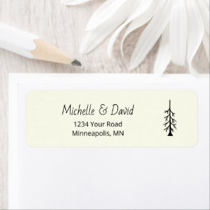 Rustic Pine Tree Ivory Wedding Return Address
