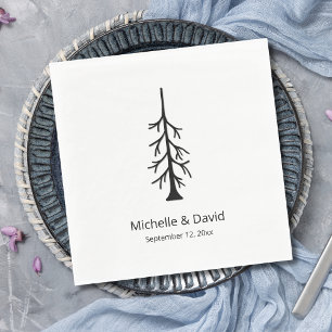 Rustic Pine Tree Modern Boho Casual Wedding Napkin