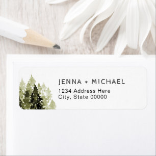 Rustic Pine Tree Mountain Return Address Label