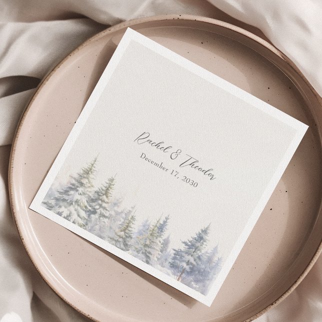Rustic Pine Tree Wedding Napkin (Creator Uploaded)