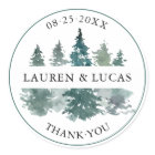 Rustic Pine Trees Forest Thank You Wedding