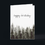 Rustic Pine Trees  Happy Birthday Card<br><div class="desc">Rustic pine trees "happy birthday" card for men. Customizable!</div>