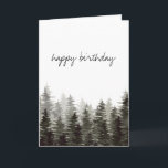 Rustic Pine Trees  Happy Birthday Card<br><div class="desc">Rustic pine trees "happy birthday" card for men. Customizable!</div>