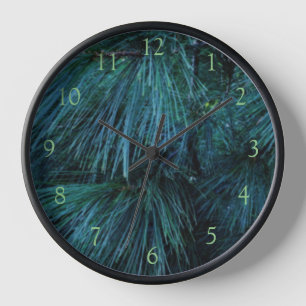 Rustic Pine trees pine forest green evergreen Clock