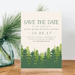 Rustic Pine Trees Save the Date
