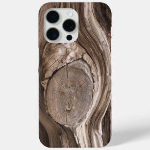 Rustic Pine Wood Knot Texture Close-Up Photograph iPhone 15 Pro Max Case