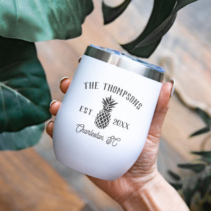 Rustic Pineapple Personalized Family Name