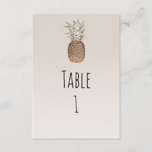 Rustic Pineappy Tropical Hawaiian Numéro de table