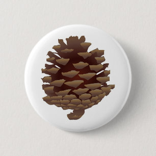 Rustic Pinecone 2 Inch Round Button
