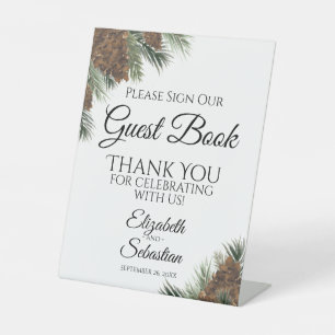 Rustic Pinecones Please Sign Our Guest Book