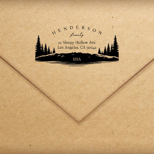 Rustic Pines Elegant Family Return Address Self-inking Stamp