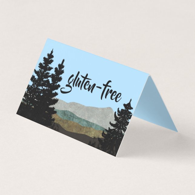 Rustic Pines Food Table Tent Cards | You Customize (Front)