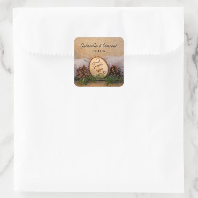 Rustic Pines Woodland Wedding Thank You Favour Tag (Bag)