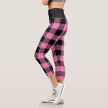 Rustic Pink and Black Buffalo Plaid Pattern Capri Leggings<br><div class="desc">These rustic capri leggings feature a simple design of pink and black buffalo plaid  Wear to yoga,  the gym or lounging around the house. Designed by artist Susan Coffey.</div>