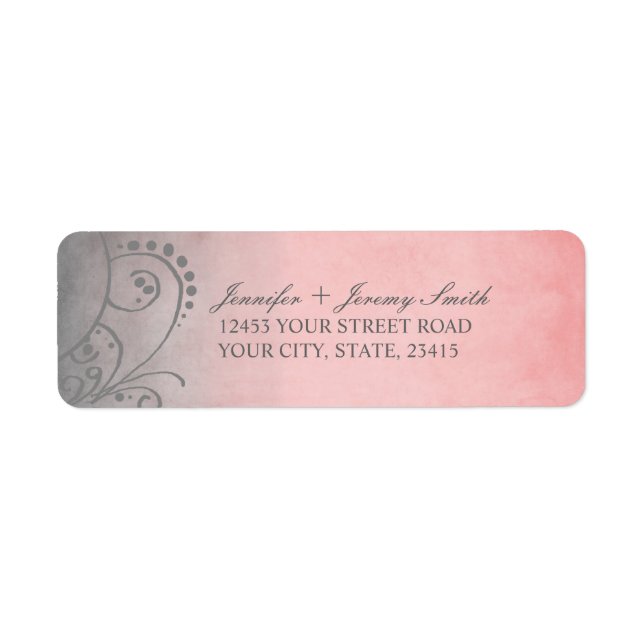 Rustic Pink and Grey Bohemian Return Address (Front)