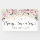 Rustic Pink and White Floral 90th Birthday