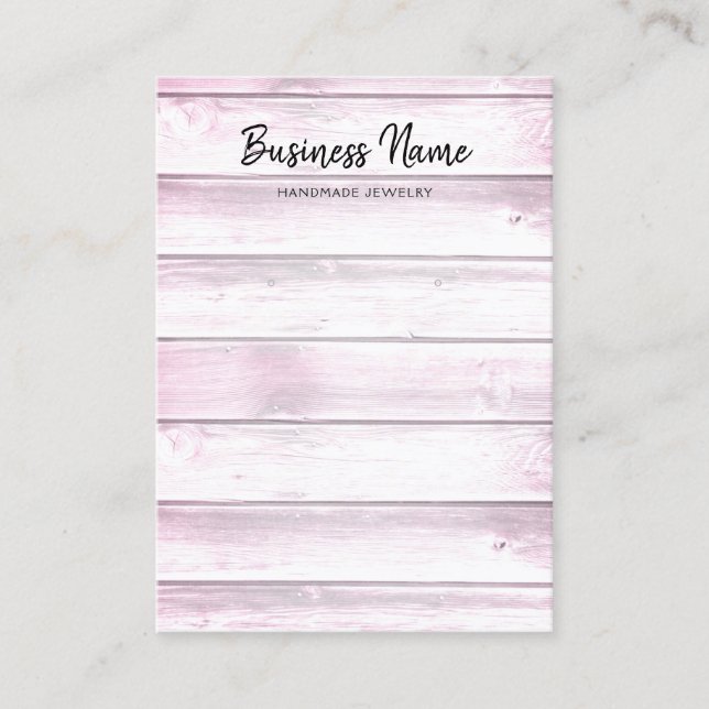 Rustic Pink Barn Wood Earring Jewellery Display Business Card (Front)
