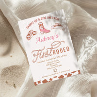 Rustic Pink Boot Cowgirl First Rodeo 1st Birthday